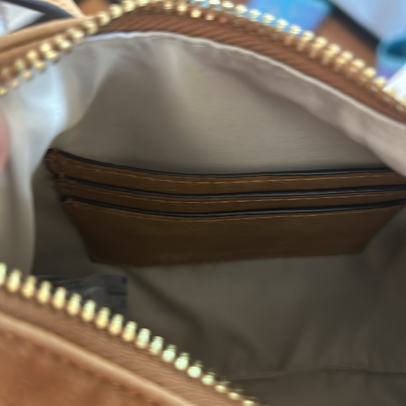 INC INTERNATIONAL CONCEPTS ZAREE FAUX FUR SHOULDER BAG IN TAN COLOUR - Picture 9 of 11